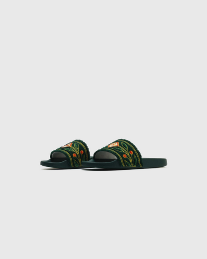 Casablanca Embroidered Terry Slider in Green