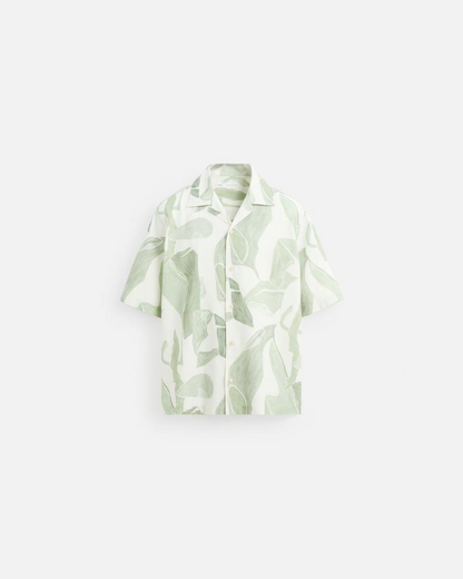 ZARA Abstract Green Print Shirt