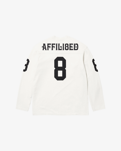 SUPREME AFFILIATED L/S FOOTBALL T SHIRT iN BLACK AND WHITE