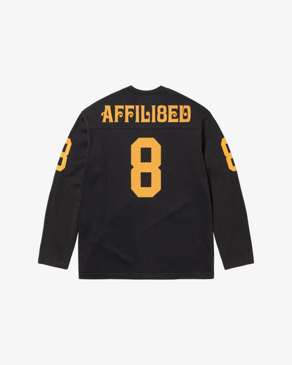 SUPREME AFFILIATED L/S FOOTBALL T SHIRT iN BLACK AND WHITE