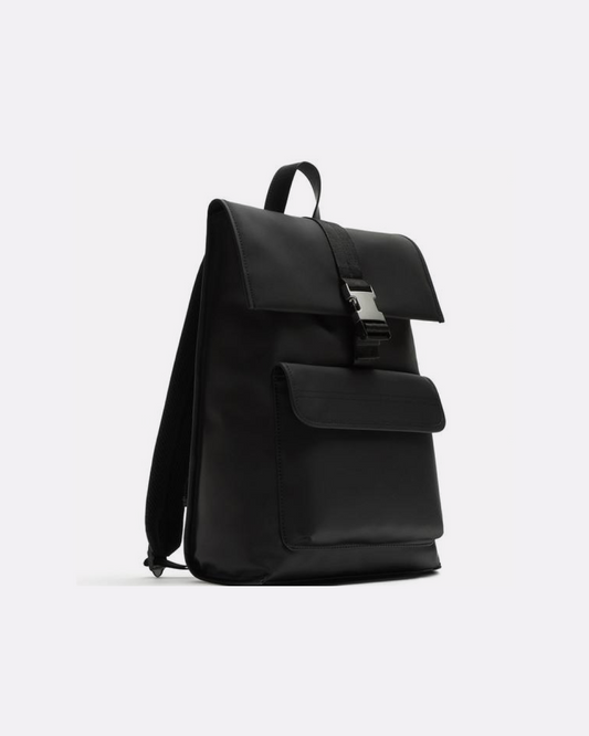 ZARA RUBBERIZED FLAP BACKPACK
