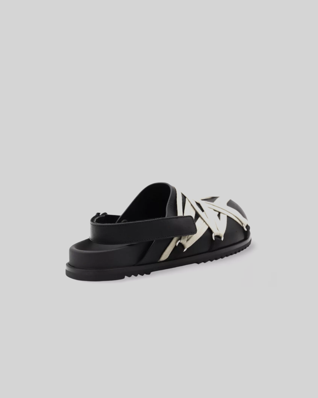 Rick Owens Leather Strap Crisscross Sandals.
