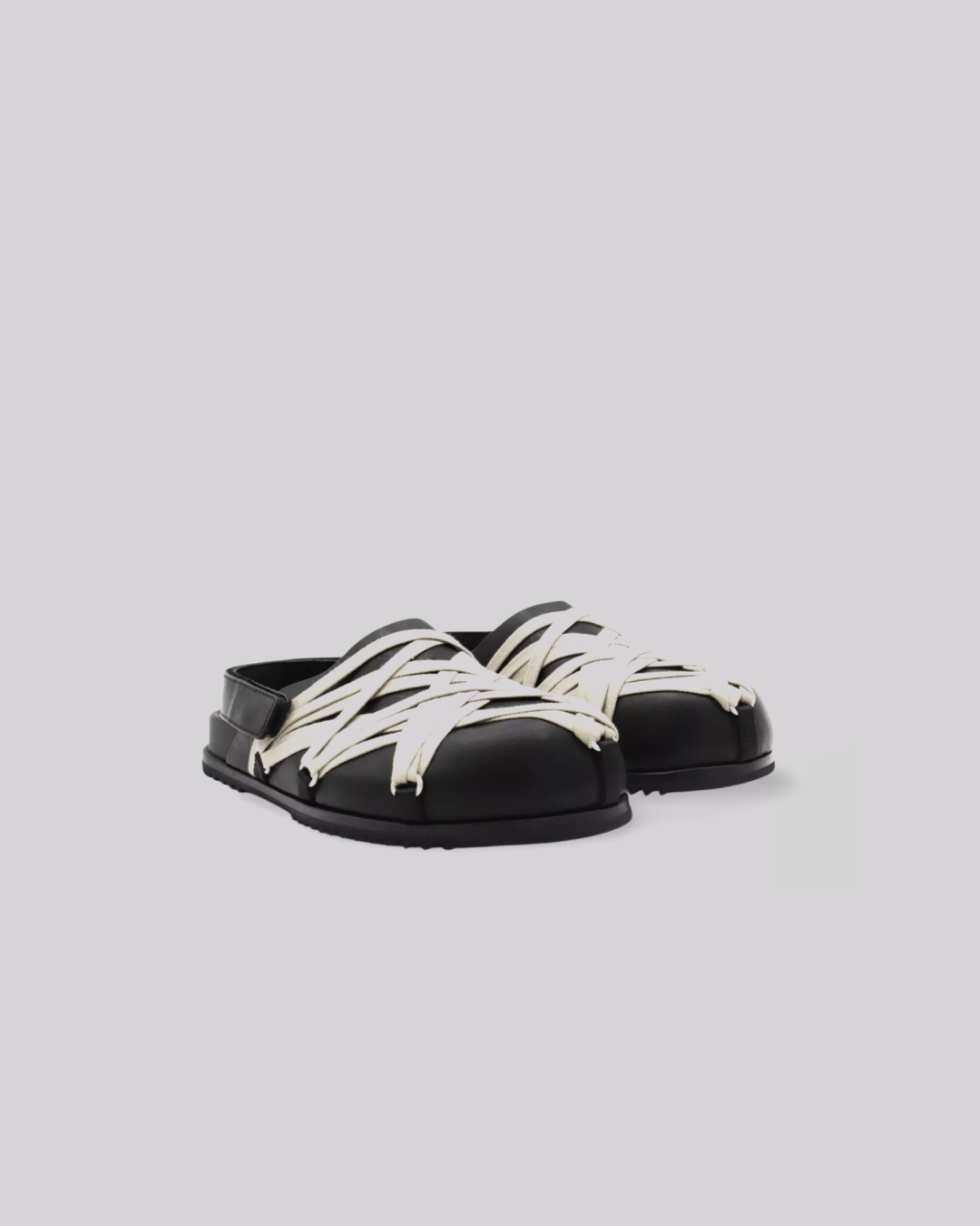 Rick Owens Leather Strap Crisscross Sandals.