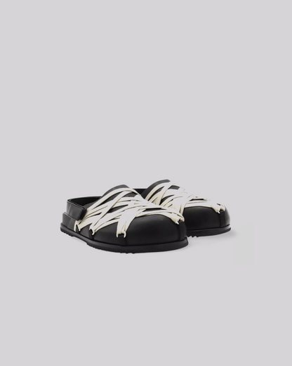 Rick Owens Leather Strap Crisscross Sandals.