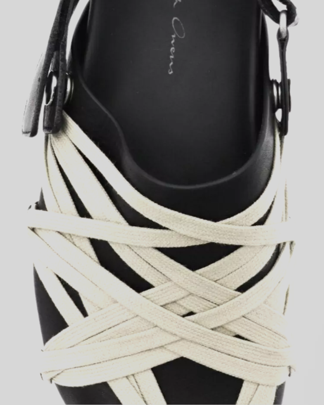 Rick Owens Leather Strap Crisscross Sandals.
