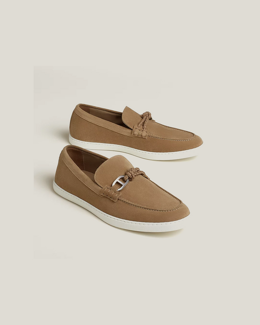 Hermes Ignacio Driving Loafer in Suede Calfskin