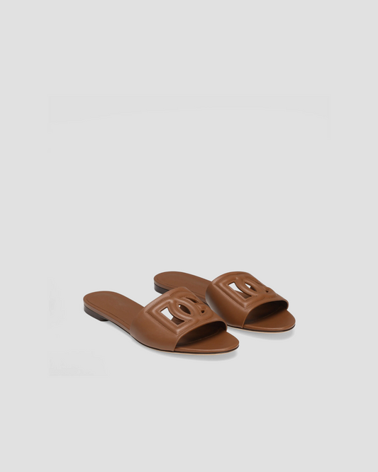 Dolce & Gabbana Calfskin Slider in Black