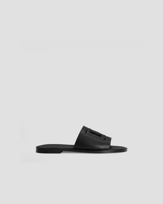 Dolce & Gabbana Calfskin Slider in Black