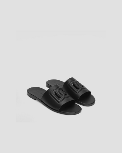 Dolce & Gabbana Calfskin Slider in Black