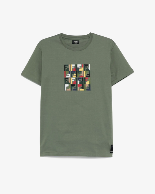 Fendi Cotton Embroidery FF T-Shirt