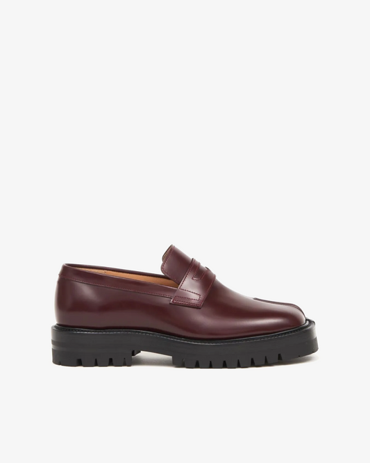 Maison Margiela Tabi 'Wine' Leather Loafers