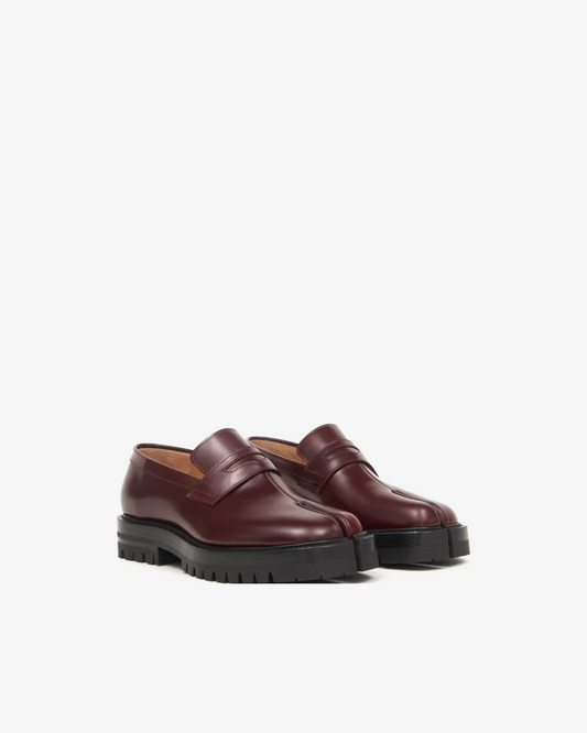 Maison Margiela Tabi 'Wine' Leather Loafers