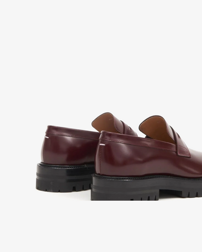 Maison Margiela Tabi 'Wine' Leather Loafers