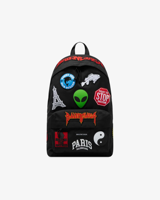 Balenciaga Multi Patch Explorer Black Backpack