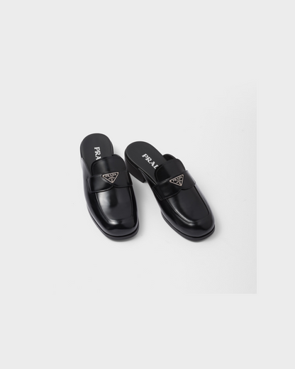 Prada Brushed Leather Sabots Mule