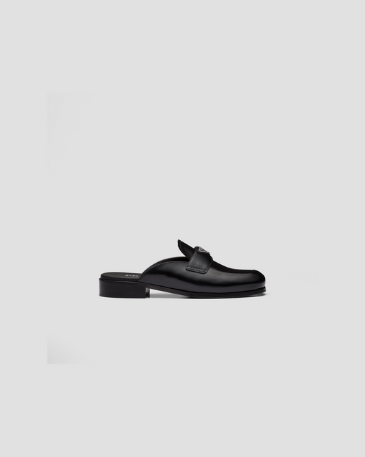 Prada Brushed Leather Sabots Mule