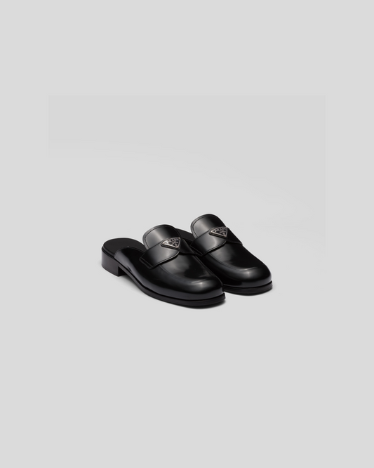 Prada Brushed Leather Sabots Mule