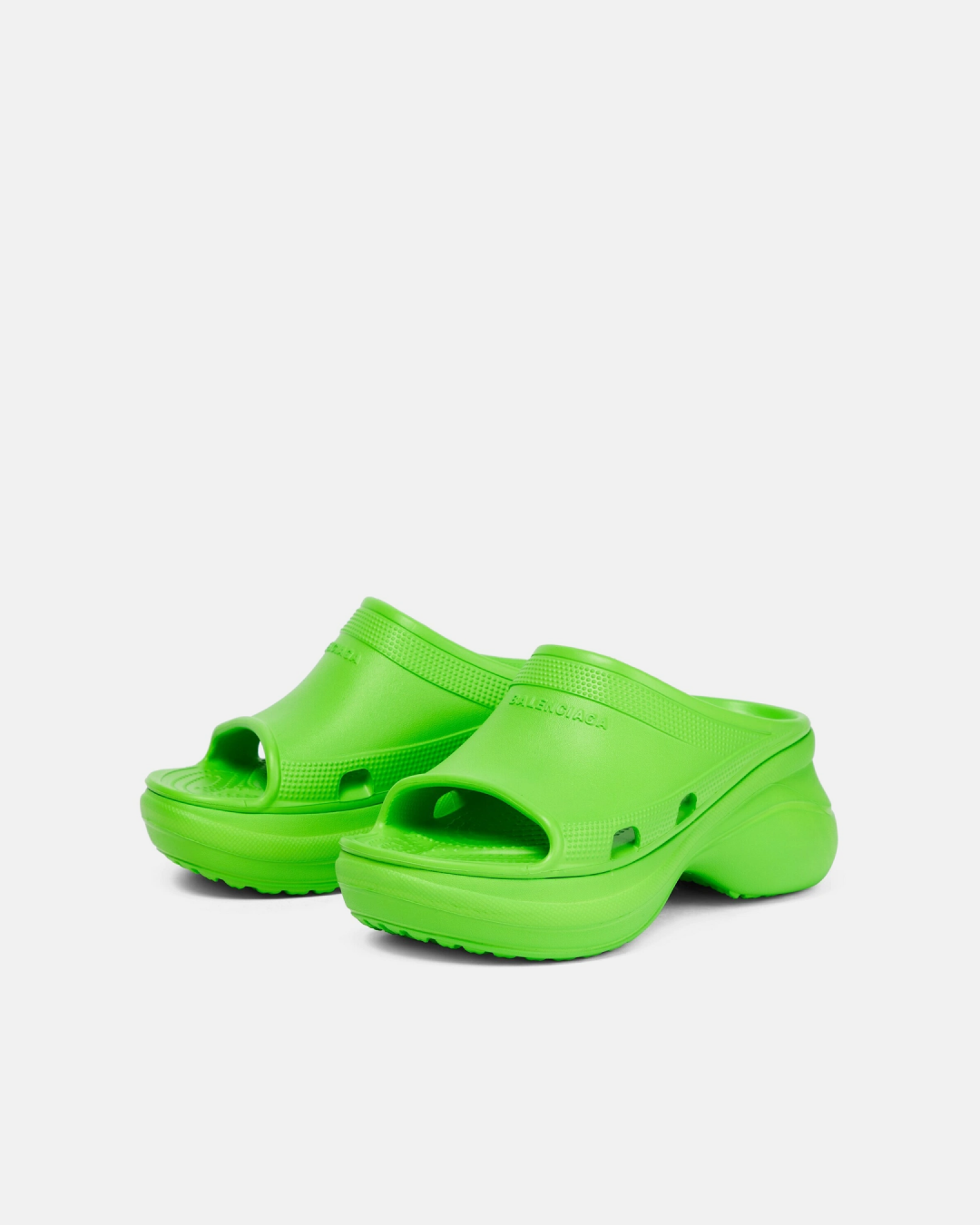 Balenciaga Pool Crocs Slide In Black, White, Green, and Pink