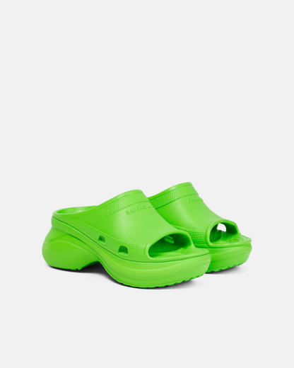 Balenciaga Pool Crocs Slide In Black, White, Green, and Pink