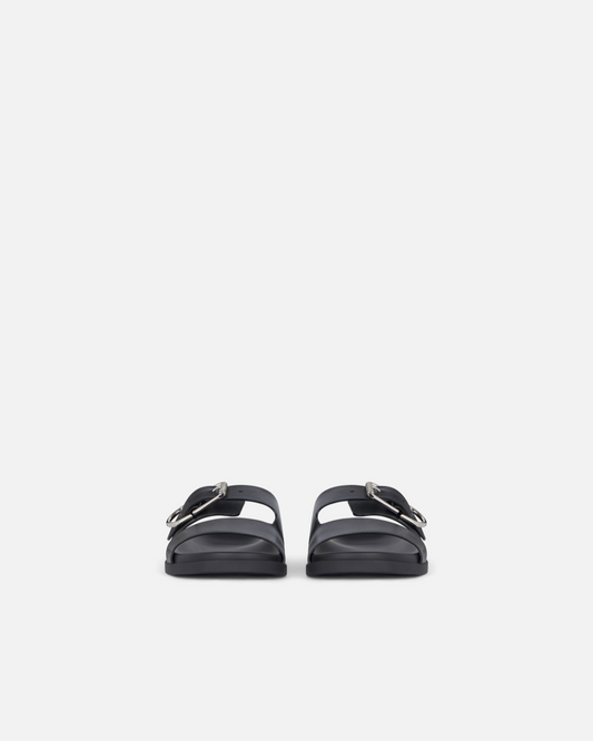Givenchy Voyou Double Strap Sandal in Grained Leather