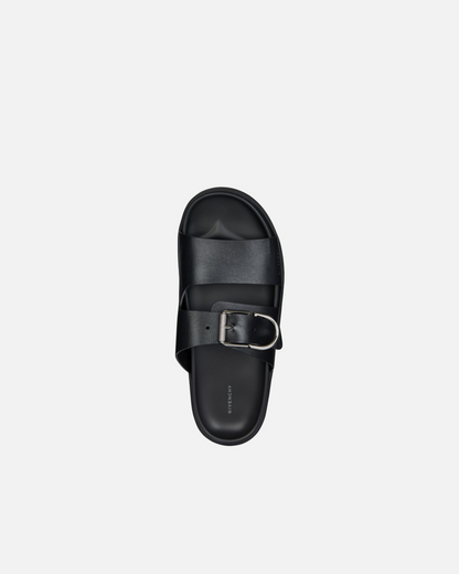 Givenchy Voyou Double Strap Sandal in Grained Leather