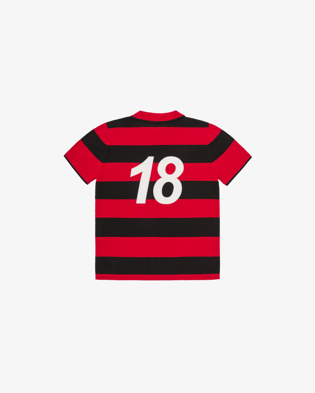Corteiz Stripe Polo Shirt in Red and Black