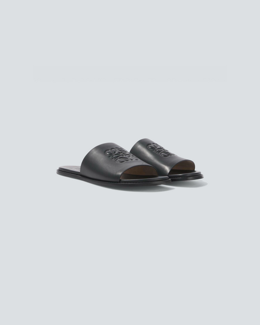 Loewe “Flex Anagram” Slide Sandals in Black
