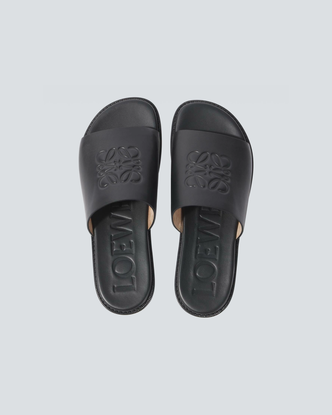 Loewe “Flex Anagram” Slide Sandals in Black