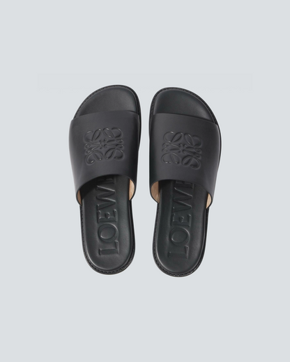 Loewe “Flex Anagram” Slide Sandals in Black