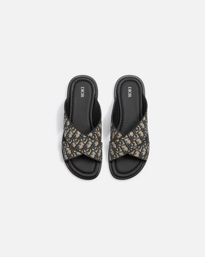 Dior Alias Sandal in Beige and Black Dior Oblique Jacquard