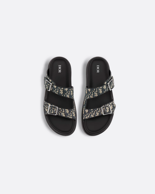 Dior Aqua Sandal in Beige and Black Dior Oblique Jacquard