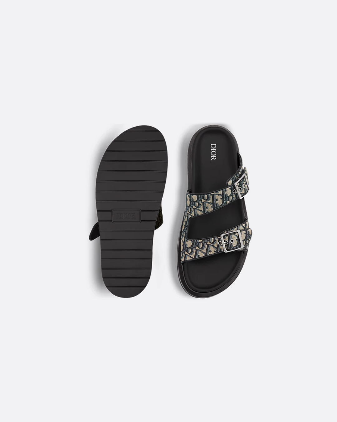 Dior Aqua Sandal in Beige and Black Dior Oblique Jacquard