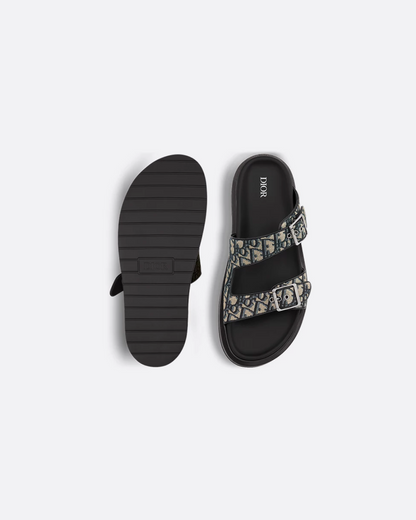 Dior Aqua Sandal in Beige and Black Dior Oblique Jacquard