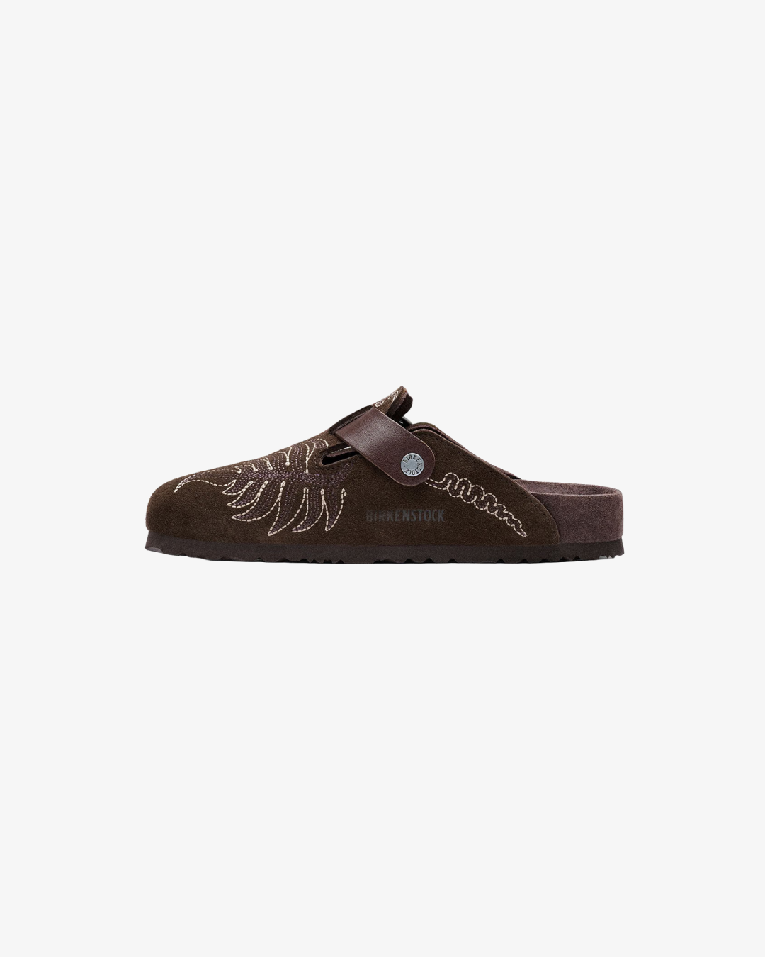 Etro x Birkenstock Boston Embroidered 'Brown' Suede Clogs