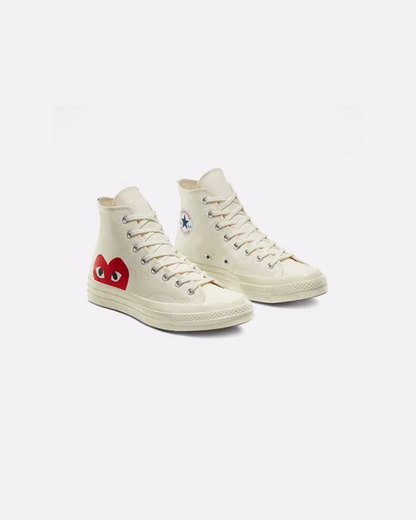 Converse x Comme des Garçons PLAY Chuck 70 'Milk/White/High Risk Red ' Sneakers