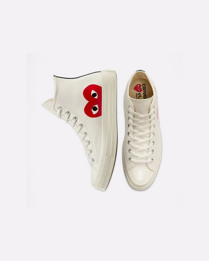 Converse x Comme des Garçons PLAY Chuck 70 'Milk/White/High Risk Red ' Sneakers