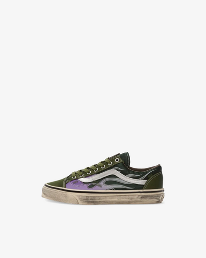 VANS Premium Old Skool 36 'Green' Flames Shoes