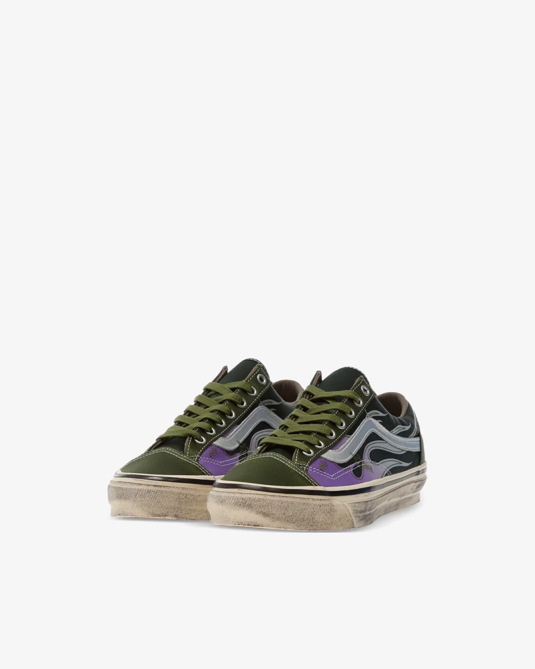VANS Premium Old Skool 36 'Green' Flames Shoes