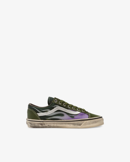VANS Premium Old Skool 36 'Green' Flames Shoes