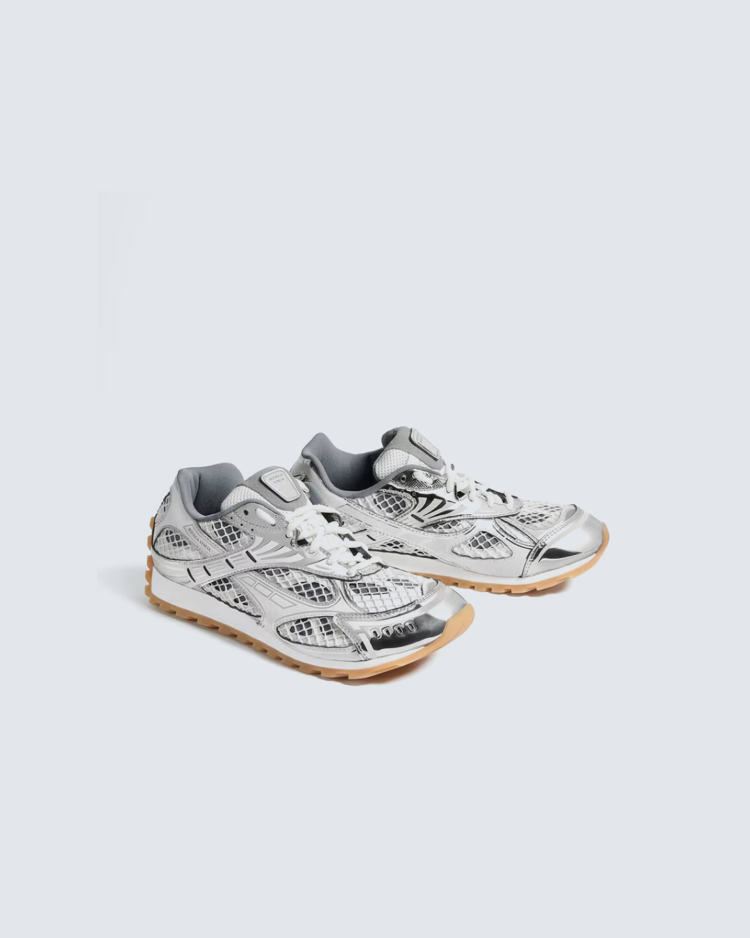 BOTTEGA VENETA Orbit “Silver / White / Optic White Rubber” Sneakers