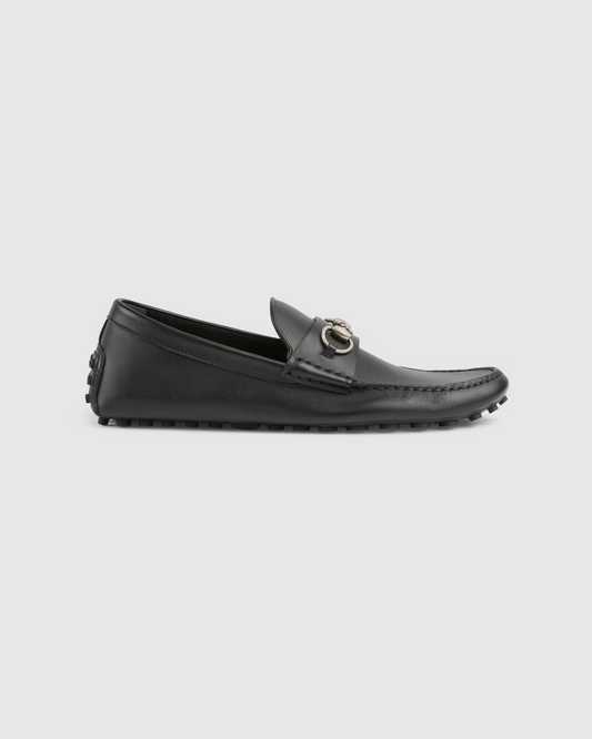 Gucci Horsebit Drivers in Black Leather