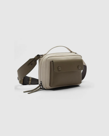 Zara Contrasting Cross Body Bag - Beiger/Olive